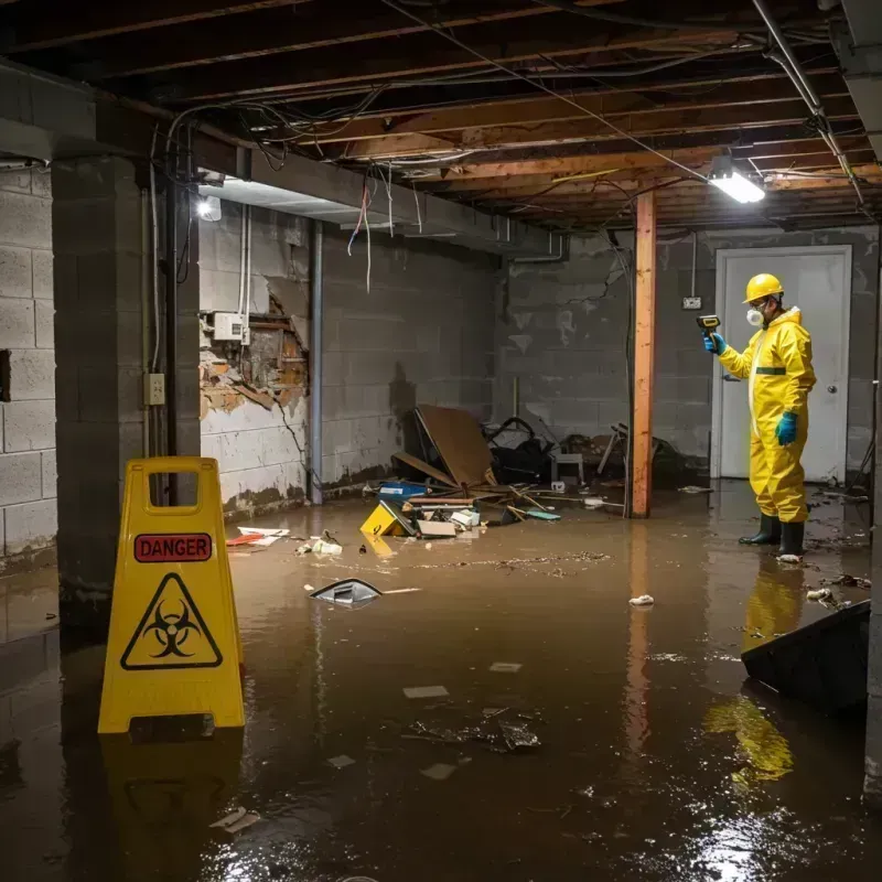 Flooded Basement Electrical Hazard in Stanley, WI Property